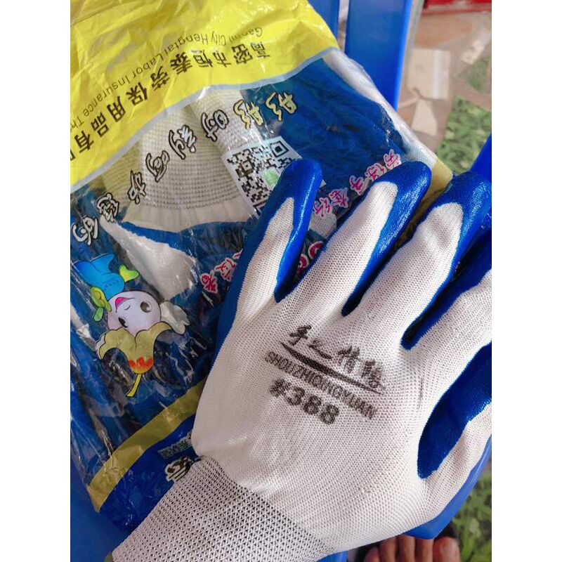 Găng tay len 388 phủ sơn xanh dương 40g - Ảnh 5