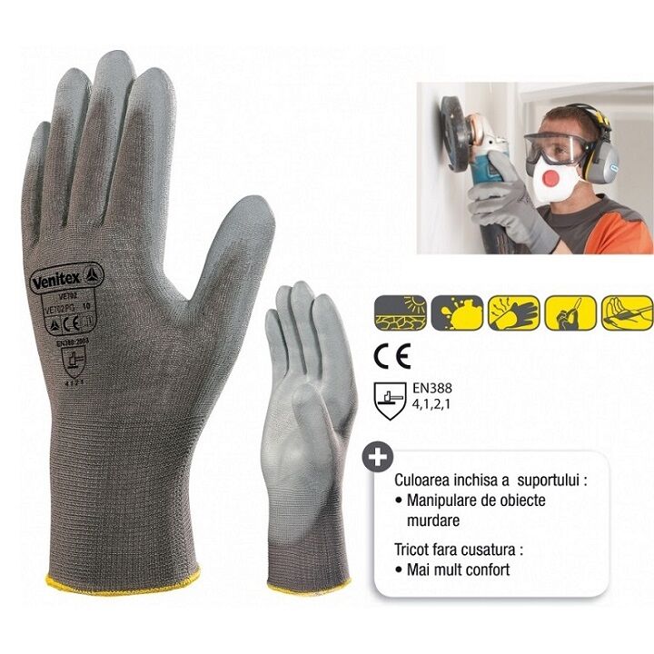 Găng tay phủ PU Deltaplus VE702PG - Ảnh 2